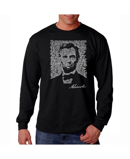 Мужской лонгслив LA Pop Art Abraham Lincoln, черный