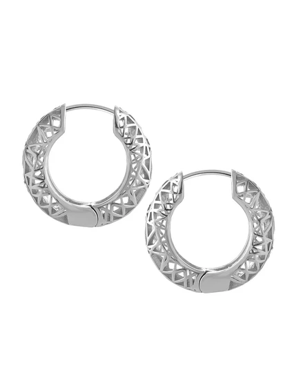Серьга-конго Essentials Open Lace 28 мм, серебристая