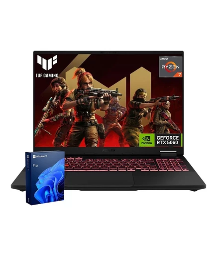 ASUS TUF A16 16-дюймовый традиционный ноутбук AMD Ryzen 7, 32 ГБ оперативной памяти, NVIDIA GeForce RTX 5060, 2 ТБ SSD-накопителя, Windows 11 Pro, 165 Гц - Серый