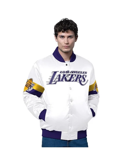 Мужская сатиновая куртка Starter Varsity, белая