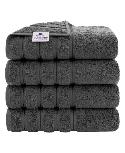 Полотенца American Soft Linen Edison комплект 4 шт. 100% турецкий хлопок, серые