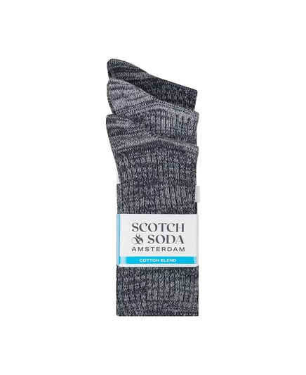 Мужские носки SCOTCH & SODA из 3-х упаковок в рубчик для повседневной носки  charcoal