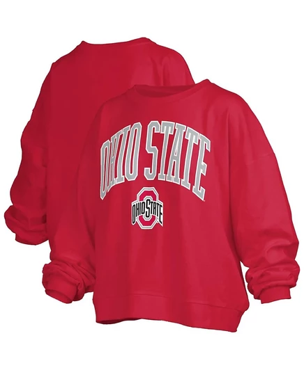 Женская толстовка Pressbox Janise Ohio State Buckeyes оверсайз, красная