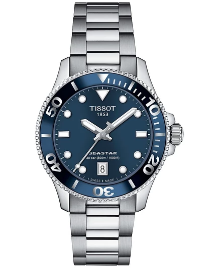 Унисекс часы Tissot Seastar 36 мм, серебристые