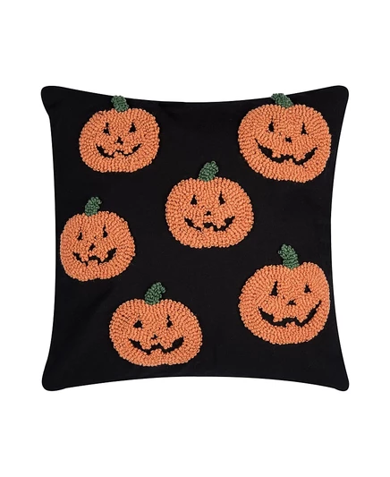 Тыквенная вечеринка Jack O' Lanterns Hooked Halloween Accent Throw Pillow 18" x 18 " без цвета