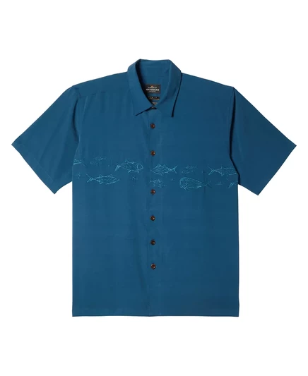 Мужская морская рубашка с коротким рукавом Quiksilver Waterman major blue