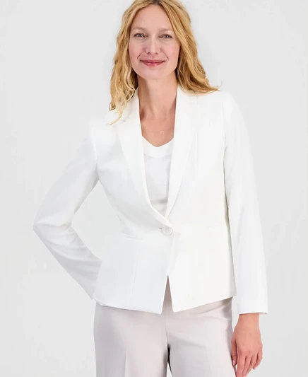 Женский блейзер Kasper Stretch Crepe однобортный, бежевый