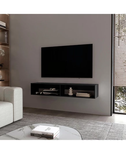 Навесная ТВ-тумба FM FURNITURE с 2 полками, черная
