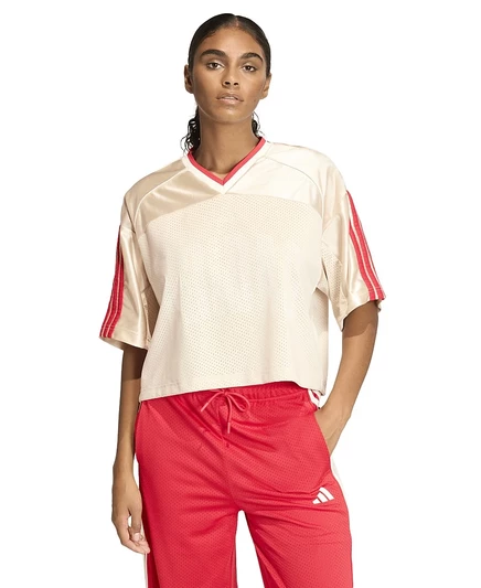 Женская спортивная футболка Adidas Stadium Mesh, сетчатая, укороченная, белая