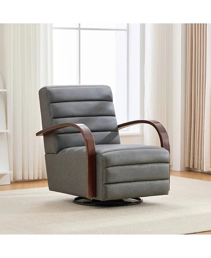 Вращающееся акцентное кресло Streamdale Furniture 30.7" - Кресло для чтения в гостиной с ворсом - Серый