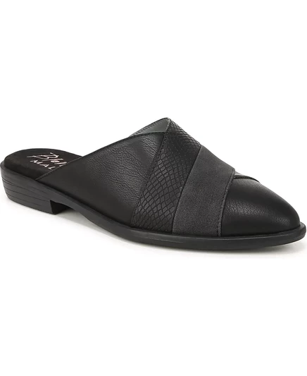  Женские мюли с острым носком цвета ореха black faux leather