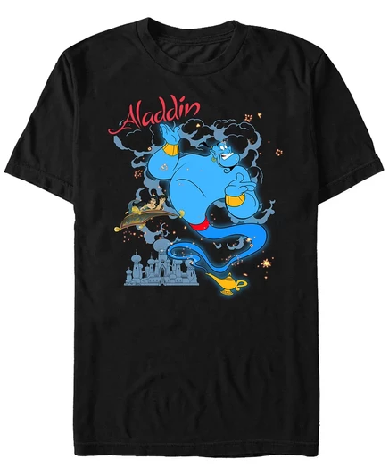 Мужская футболка Disney Aladdin Genie Sparkle Carpet Ride с коротким рукавом black