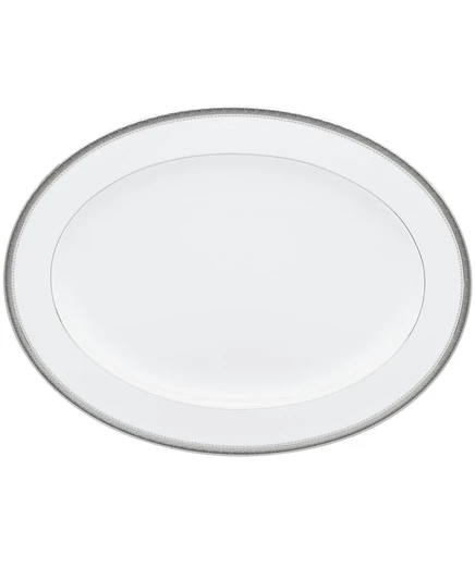 Овальное блюдо Noritake Charlotta 16″, платиновая отделка
