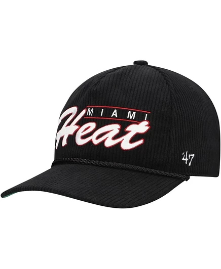 Брендовая мужская черная шляпа Miami Heat 47-го года выпуска с двойной нашивкой сбоку и регулируемой застежкой на шнур black