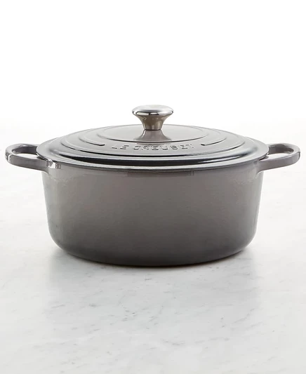 Круглая чугунная кастрюля Le Creuset Signature 8,5 л, серая