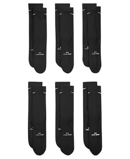Мужские носки Nike Everyday Crew Socks из 6 комплектов с завышенной талией, черные