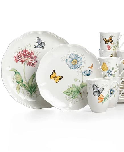 Столовый сервиз Lenox Butterfly Meadow на 6 персон, белый