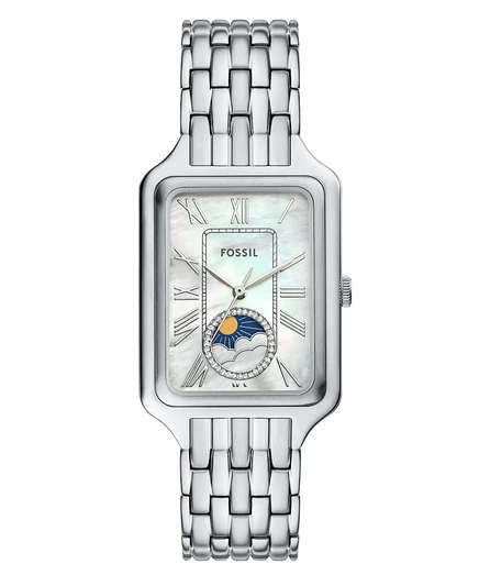 Многофункциональные женские часы Fossil Raquel Sun Moon из нержавеющей стали, серебро 29 мм