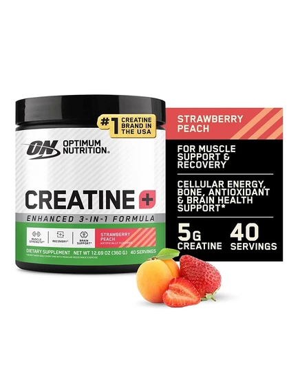 Креатин Optimum Nutrition Creatine Monohydrate Plus, клубника-персик