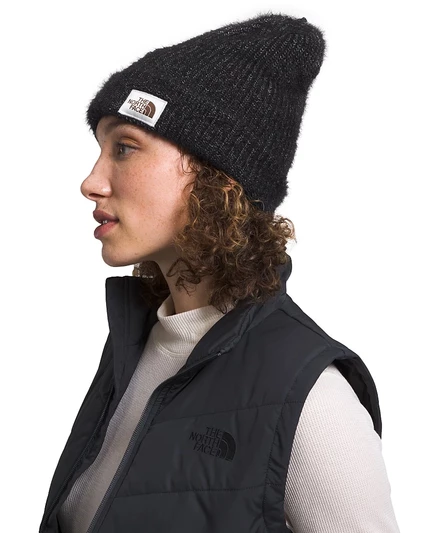 Женская шапочка The North Face на подкладке из соленого хлопка черного цвета