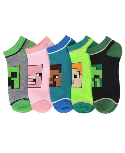 Женские носки Minecraft 5 пар с персонажами, разноцветные