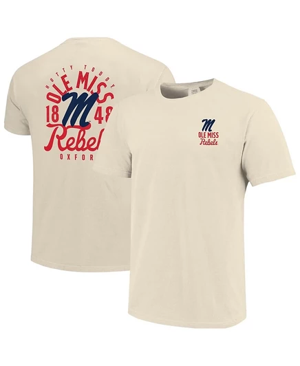 Мужская футболка Image One Comfort Colors Ole Miss Rebels, кремовая