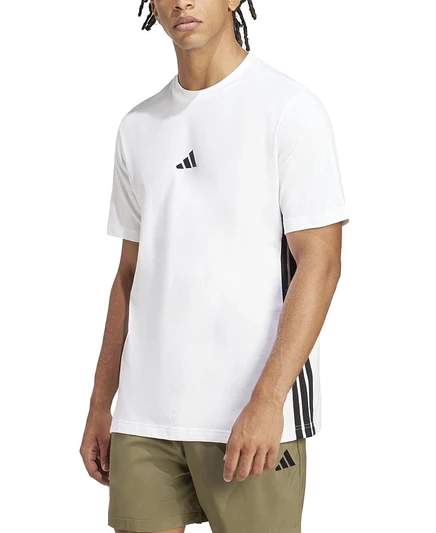 мужская футболка adidas Essential из однотонного джерси в три полосы white