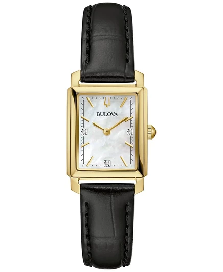 Женские часы bulova sutton 21 мм с бриллиантами, черные
