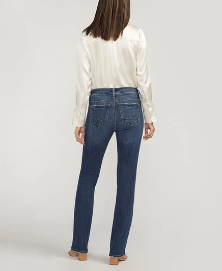 Silver Jeans Co. Джинсы Elyse средней посадки, зауженные к низу, роскошные стрейчевые джинсы синего цвета