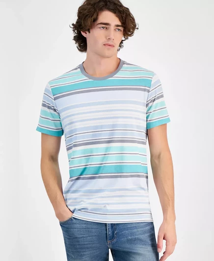  Мужская футболка в полоску от James, эксклюзивно в Macy's aqua bliss