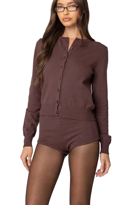 Женский вязаный кардиган Ashlin на пуговицах от Edikted Womens brown