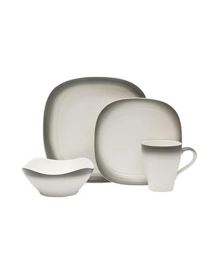 Набор столовой посуды Mikasa Swirl Graphite Square, 16 пр., на 4 перс., серый