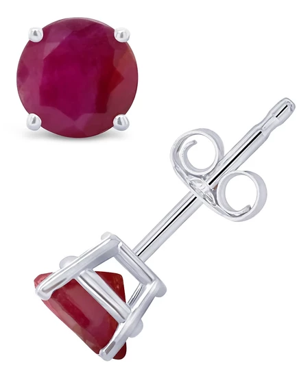 Женские серьги Macy's, рубин 1,2 карата, белое золото