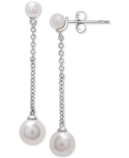 Женские серьги-подвески Macy's с жемчугом, серебро