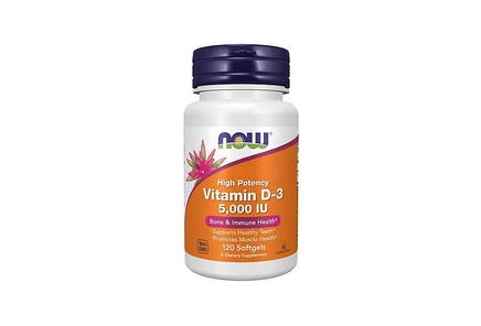 Витамин D3 NOW Foods 5000 МЕ, 120 мягких капсул