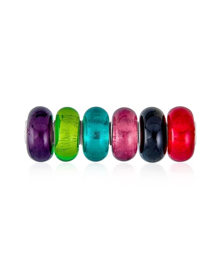 Набор бусин bling jewelry murano, серебро 925, разноцветный