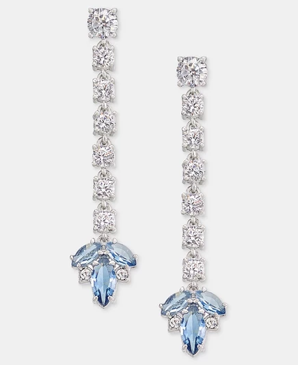 Серьги-подвески Marchesa с цирконием, темно-синие
