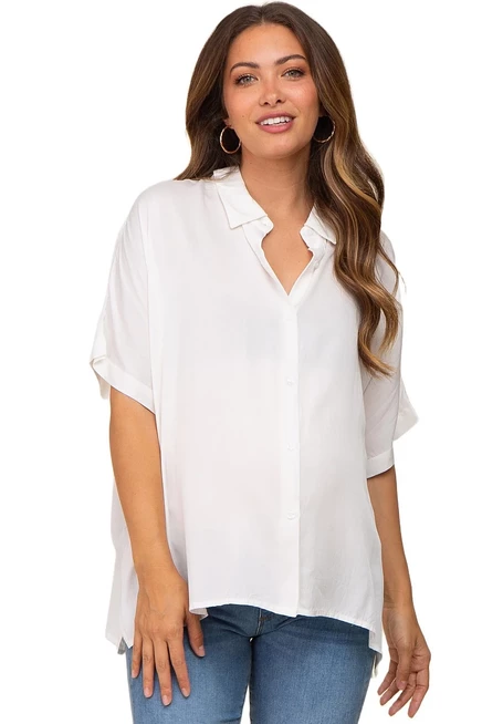 Топ для беременных Pinkblush Button Up Dolman, белый