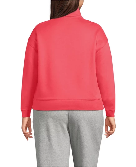 Женский свитшот Lands' End Plus Size с полумолнией, коралловый