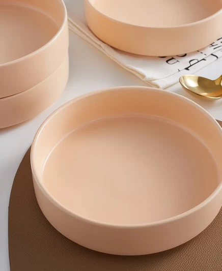 Камень лежал камень пролежал Стелла фарфор пасты миски, набор из 6 pastel orange