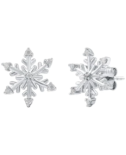 Серьги Macy's с бриллиантами 0,10 кт в серебре