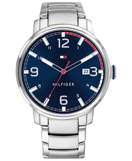 Мужские часы Tommy Hilfiger, сталь 44 мм, серебристые