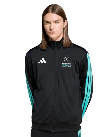 мужская спортивная куртка adidas Mercedes Formula 1 с длинным рукавом черного цвета