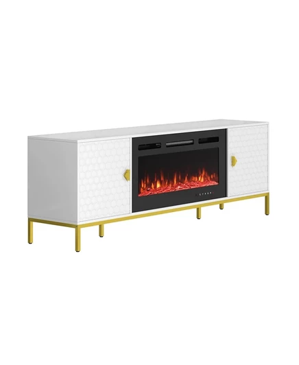 Тумба Boyel Living под ТВ 70″ с камином 36″, белая