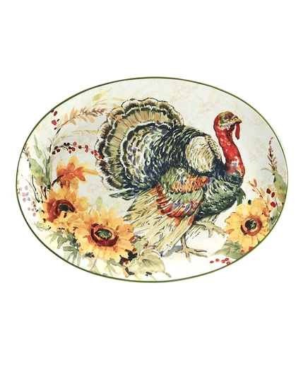 Блюдо для индейки Certified International Harvest Morning, зеленое