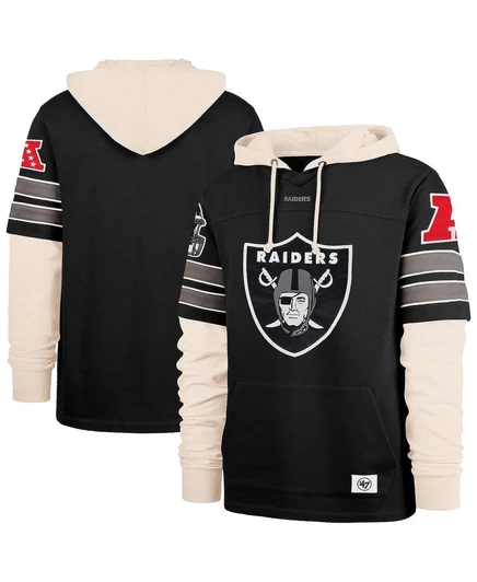 Мужская черная толстовка Las Vegas Raiders Split Zone Cornerback Duo с капюшоном black