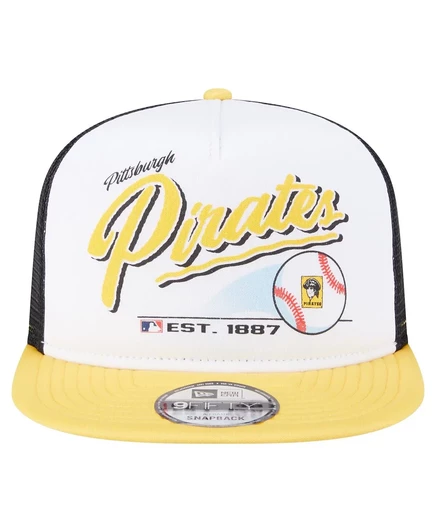 Мужская кепка-бейсболка в стиле ретро Pittsburgh Pirates с надписью Trucker 9FIFTY Snapback от New Era, белая с золотом white, gold