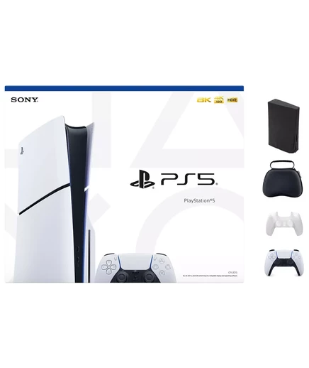  - Консоль PlayStation 5 Slim белого цвета с аксессуарами и белым контроллером (всего в комплекте 2 контроллера) white