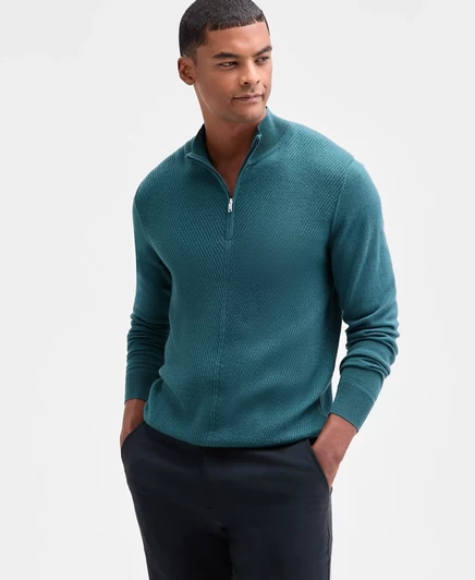 Мужской свитер Alfani Quarter-Zip из мериноса, синий
