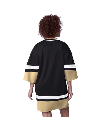 Стартовое женское черное платье-кроссовок New Orleans Saints Slap Shot с рукавом 3/4 для начинающих black